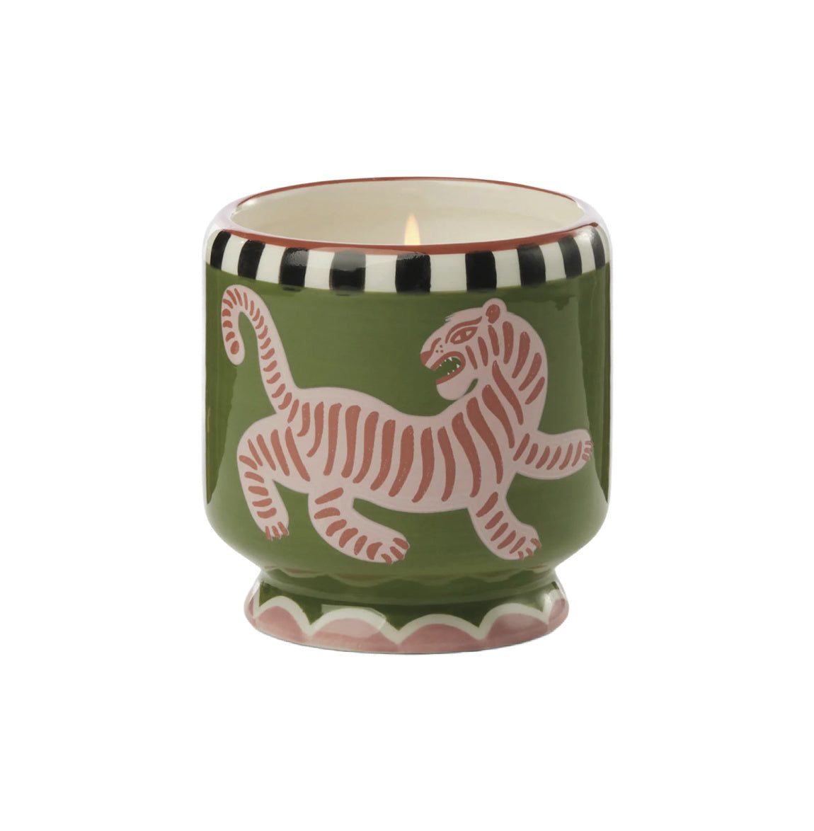 Adopo Handpainted Tiger Ceramic Candle 8oz.