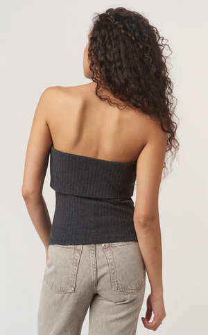 Filomena Rib Tube Top Black