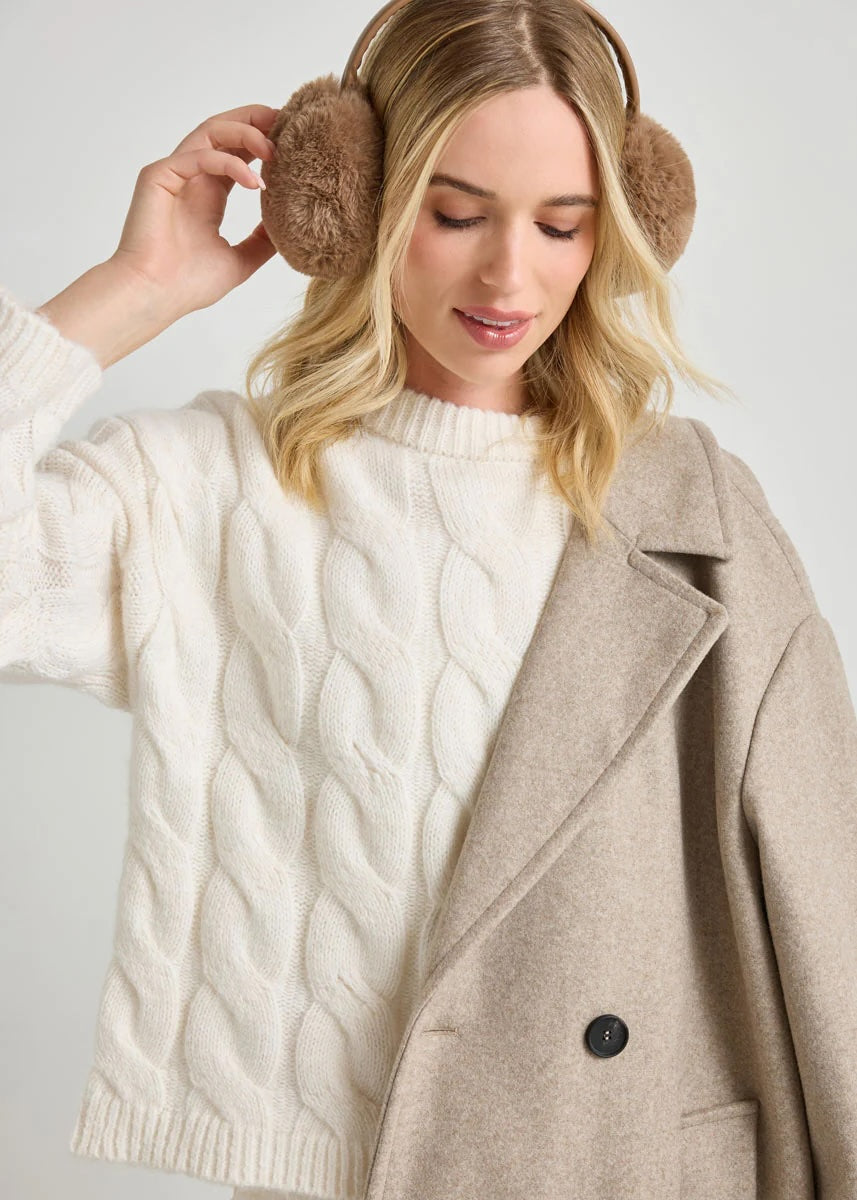 Faux Fur Mittens - Taupe