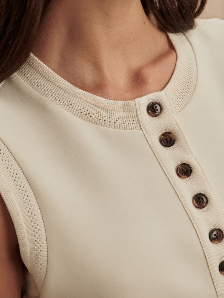 Marla Button Placket Tank-Pristine