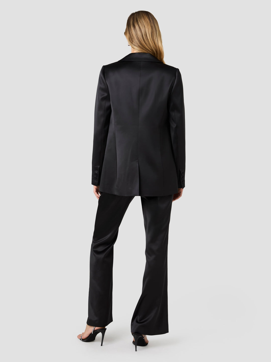 Maelys Satin Blazer-Black