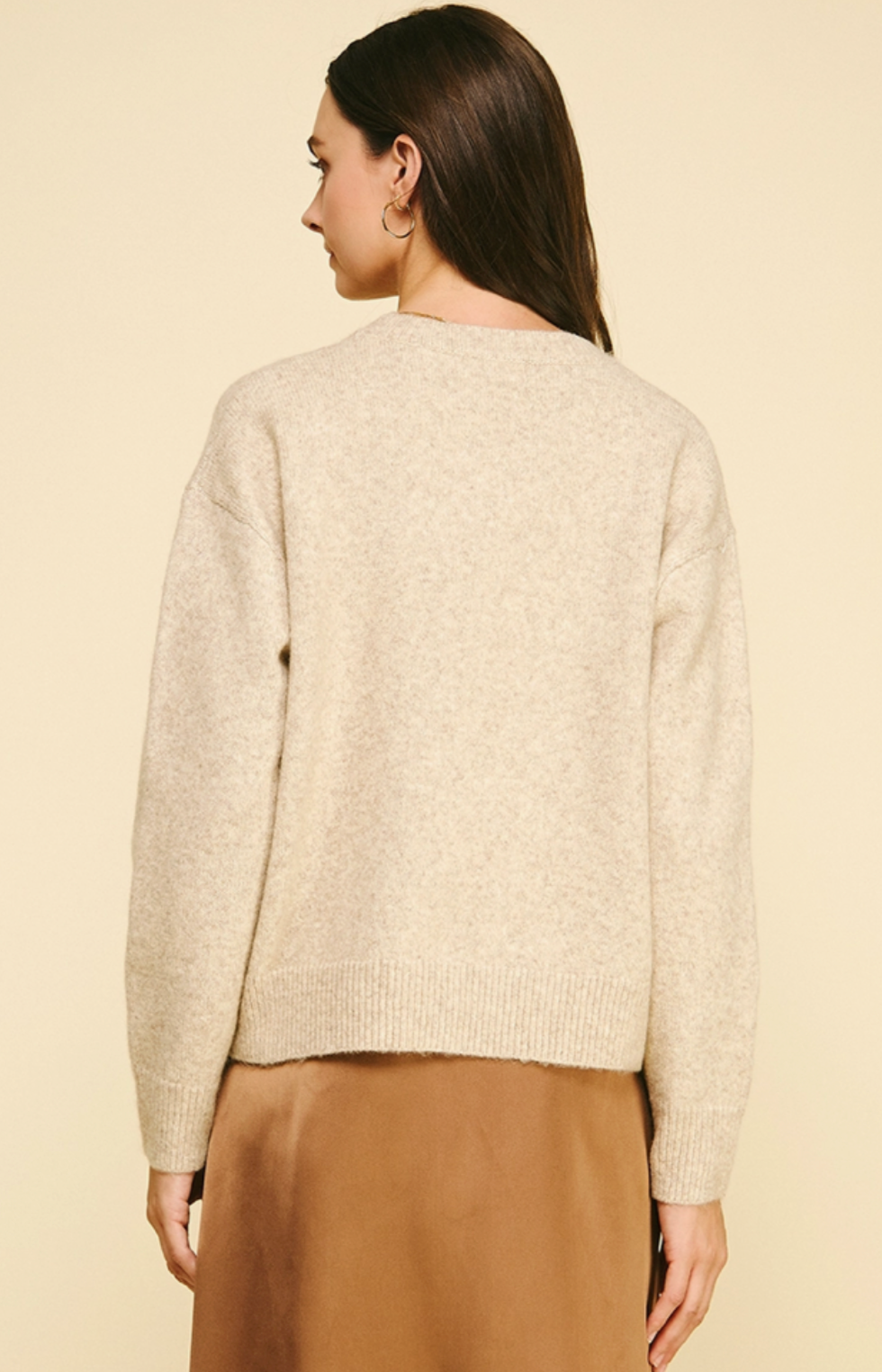 Cowboy Graphic Crew Sweater Oatmeal
