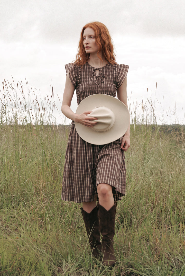 Hailey Brown Gingham Dress