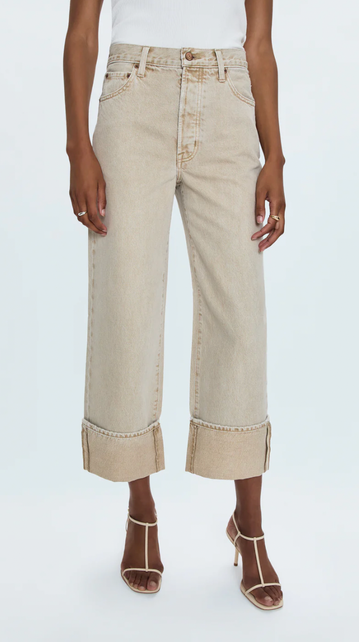 Ryder High Rise Cuffed Jean Oat