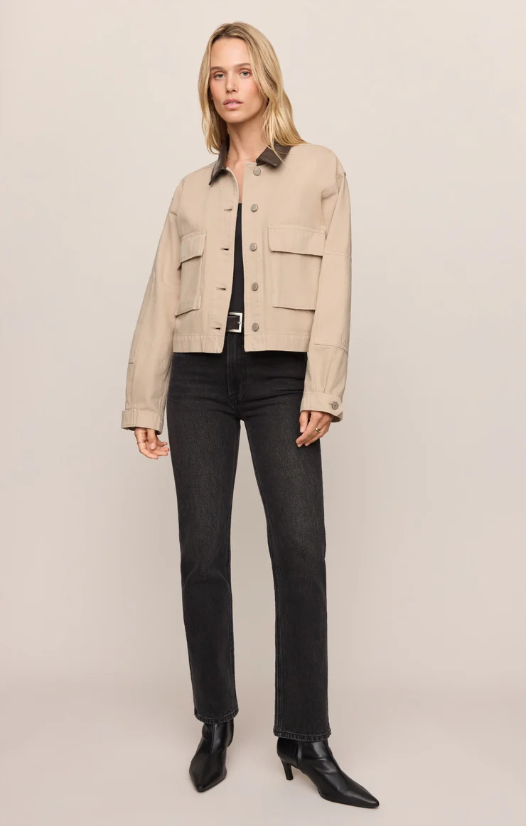 Rey Cropped Chore Jacket-Soapstone