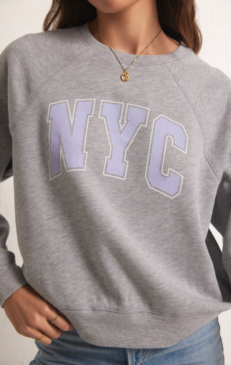 NYC Vintage Sweatshirt Heather Grey