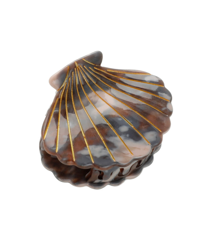Calacatta Seashell Claw Clip - Grey/Mauve