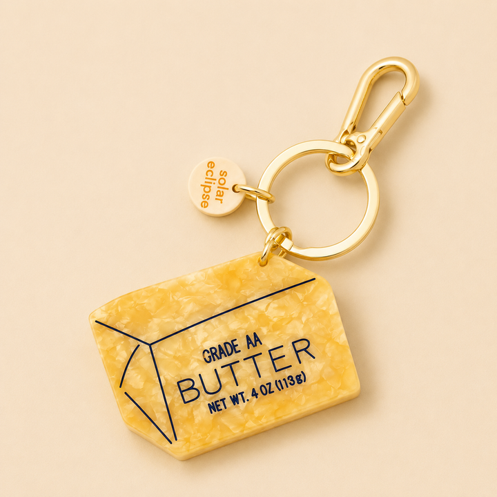 Hand-Painted Butter Bag Charm + Keycharm