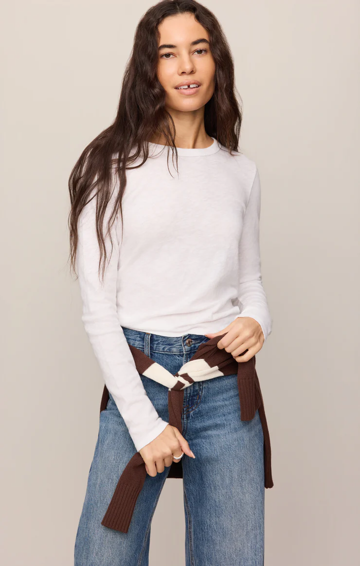 Junie Long Sleeve Tee-White