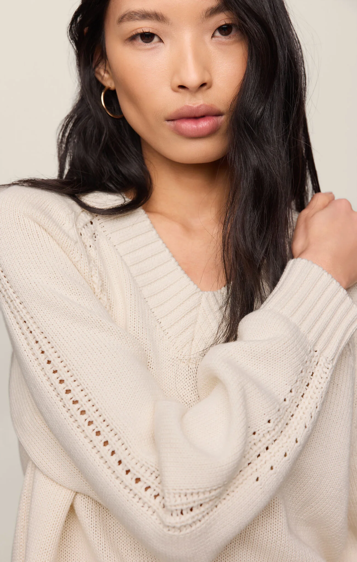 Stratton V-Neck Sweater-Sandstone