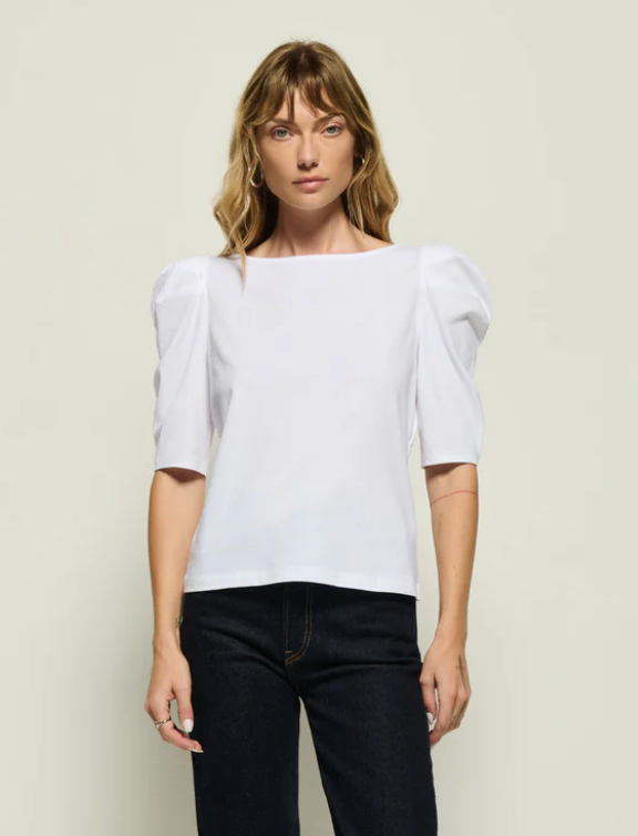 Emery Boat Neck Top White