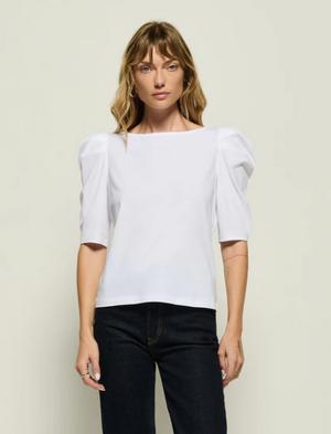 Emery Boat Neck Top White