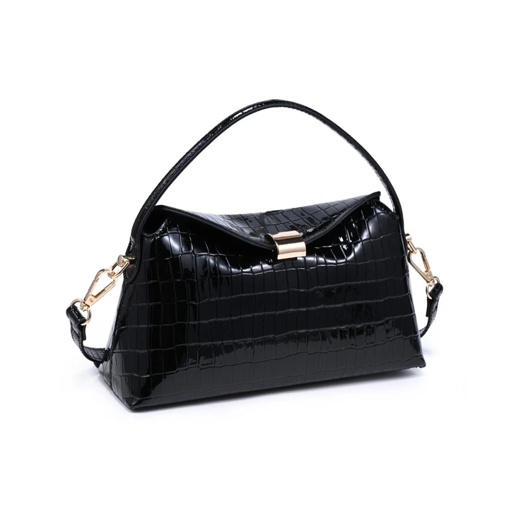 Katerina Crossbody-Black Croc