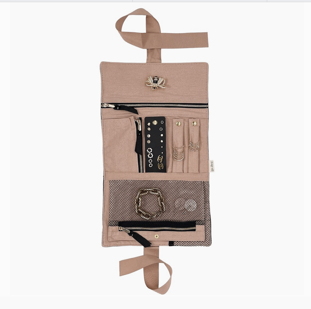 Large Jewelry Roll/Travel Pouch-Black