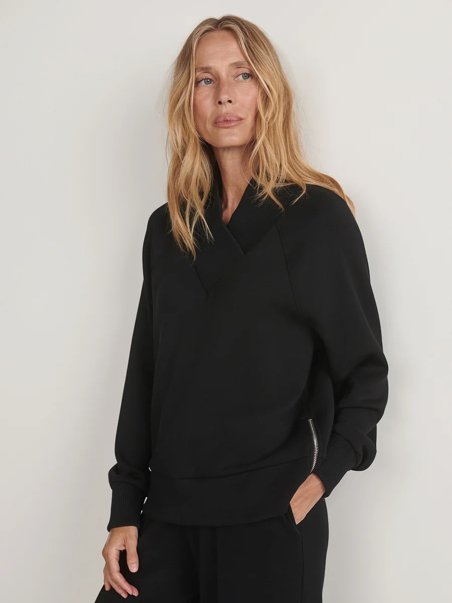 Macie Zip Hem Sweat-Black
