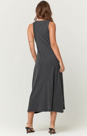 Yuma Scoop Neck Rib Tank Dress Black