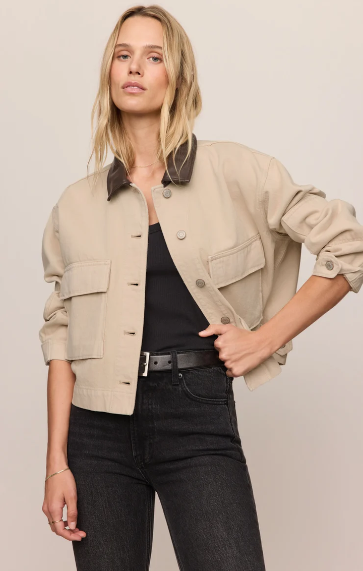 Rey Cropped Chore Jacket-Soapstone