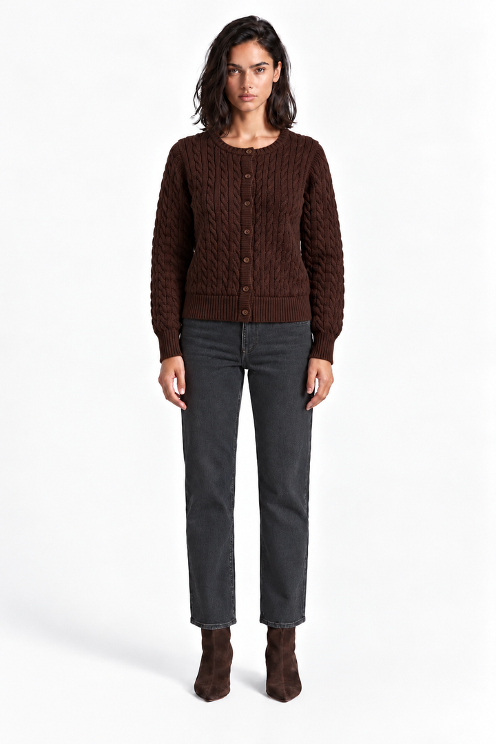 Brown Cableknit Sweater