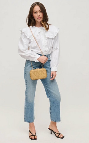 Addie Woven Straw Clutch Natural