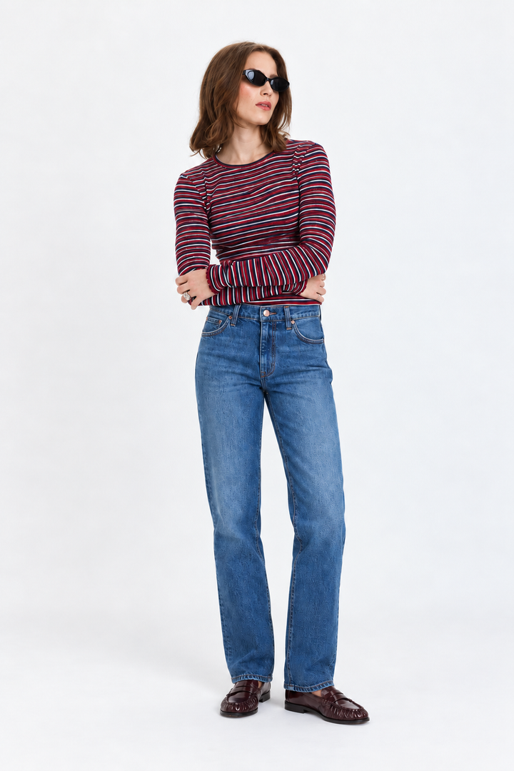 Rebel Mid Rise Slim Straight -Surge