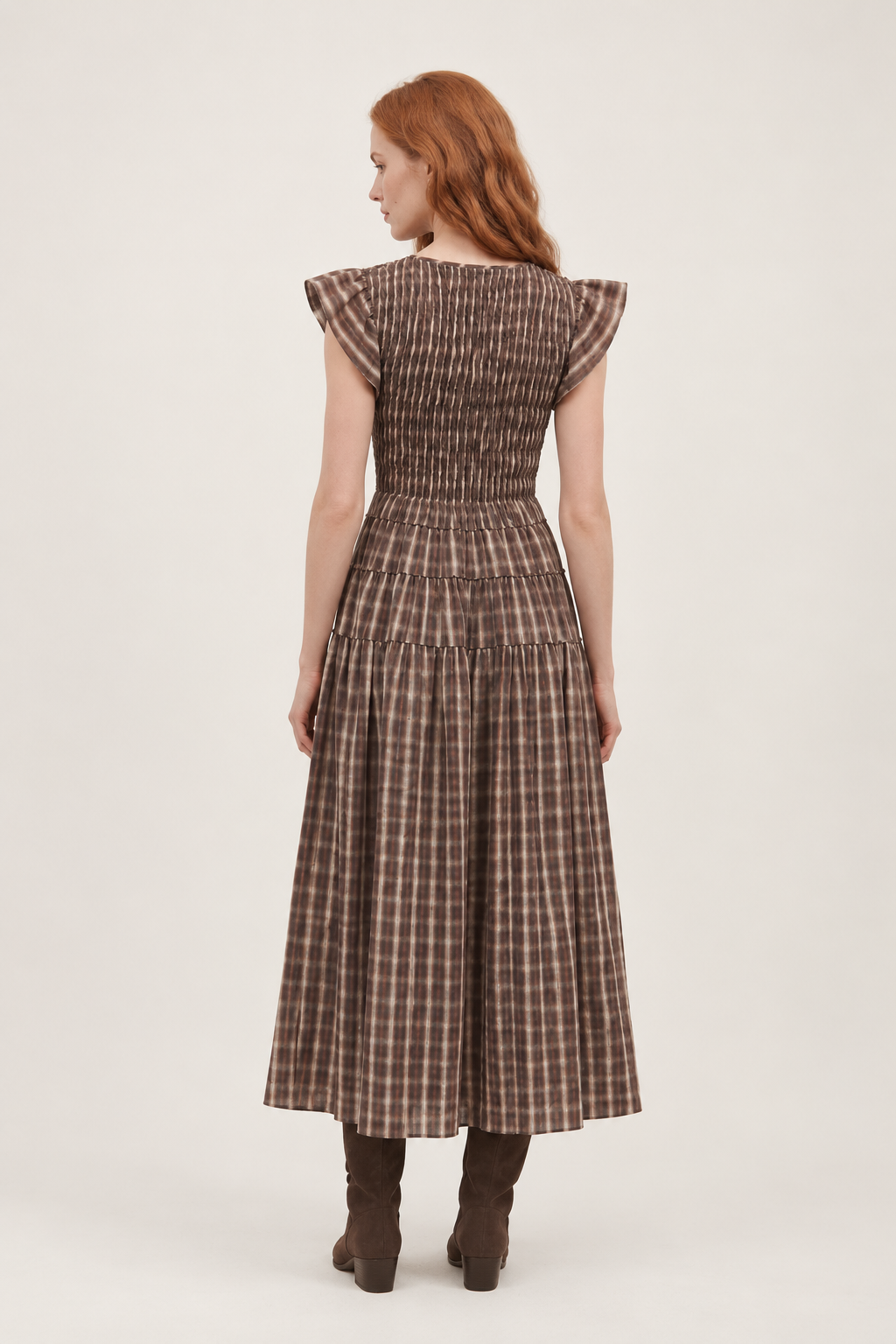 Hailey Brown Gingham Dress