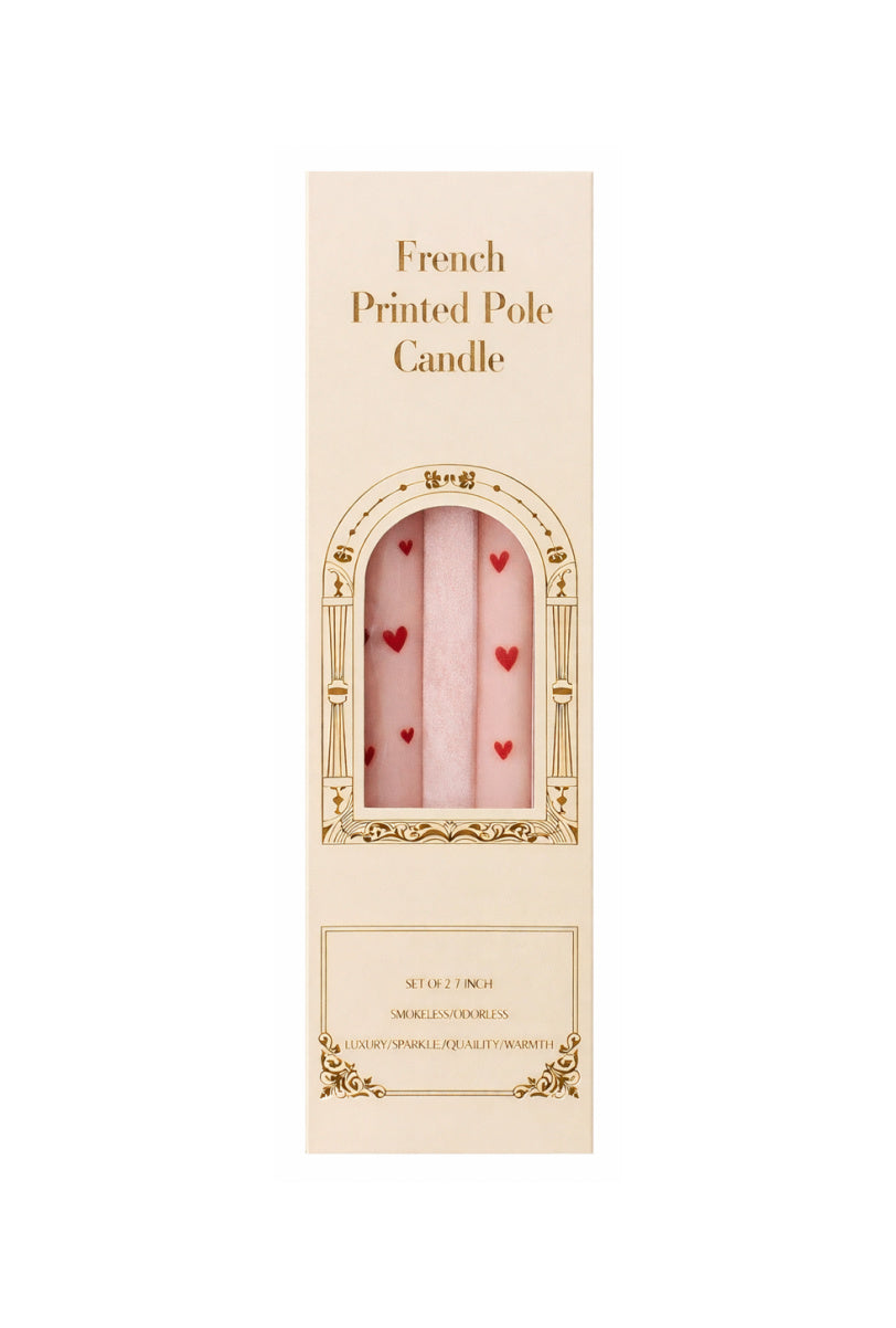 2pcs Valentine's Day Pink Heart Pillar Candle