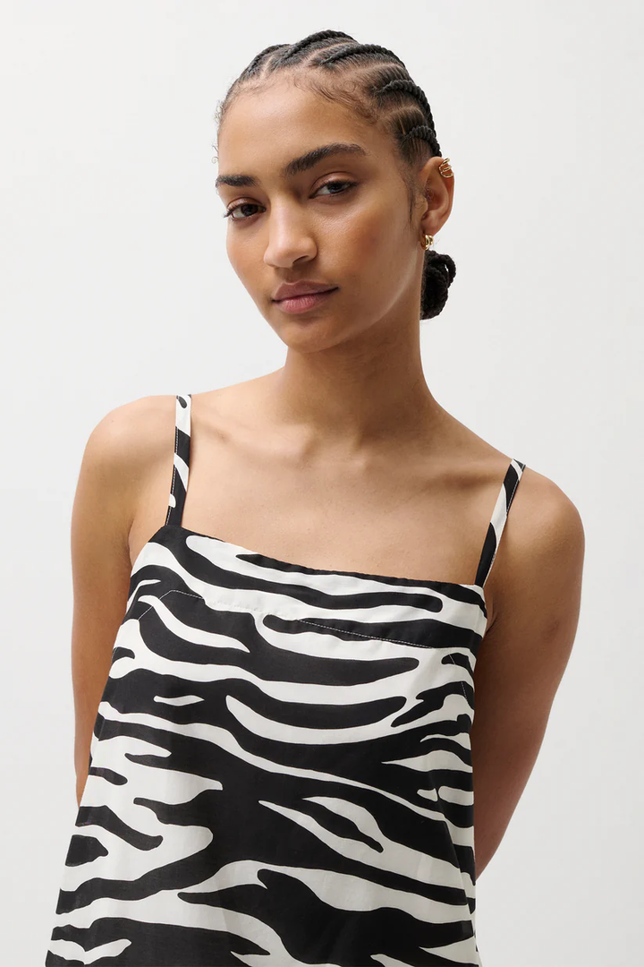 Misa Silk Blend Mini Dress-Zebra