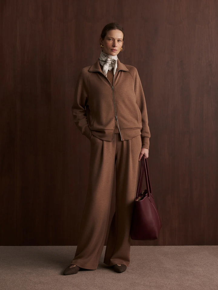 Extra Wide Leg Pant-Golden Bronze Marl