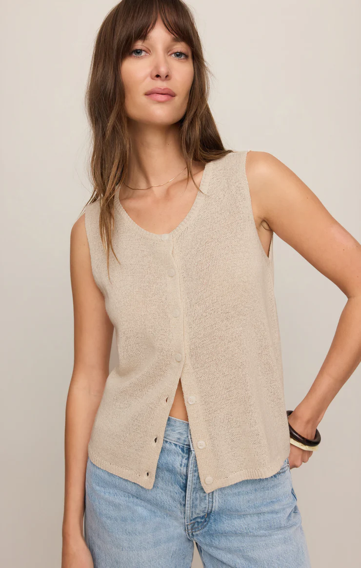 Syd Sweater Vest-Sandstone