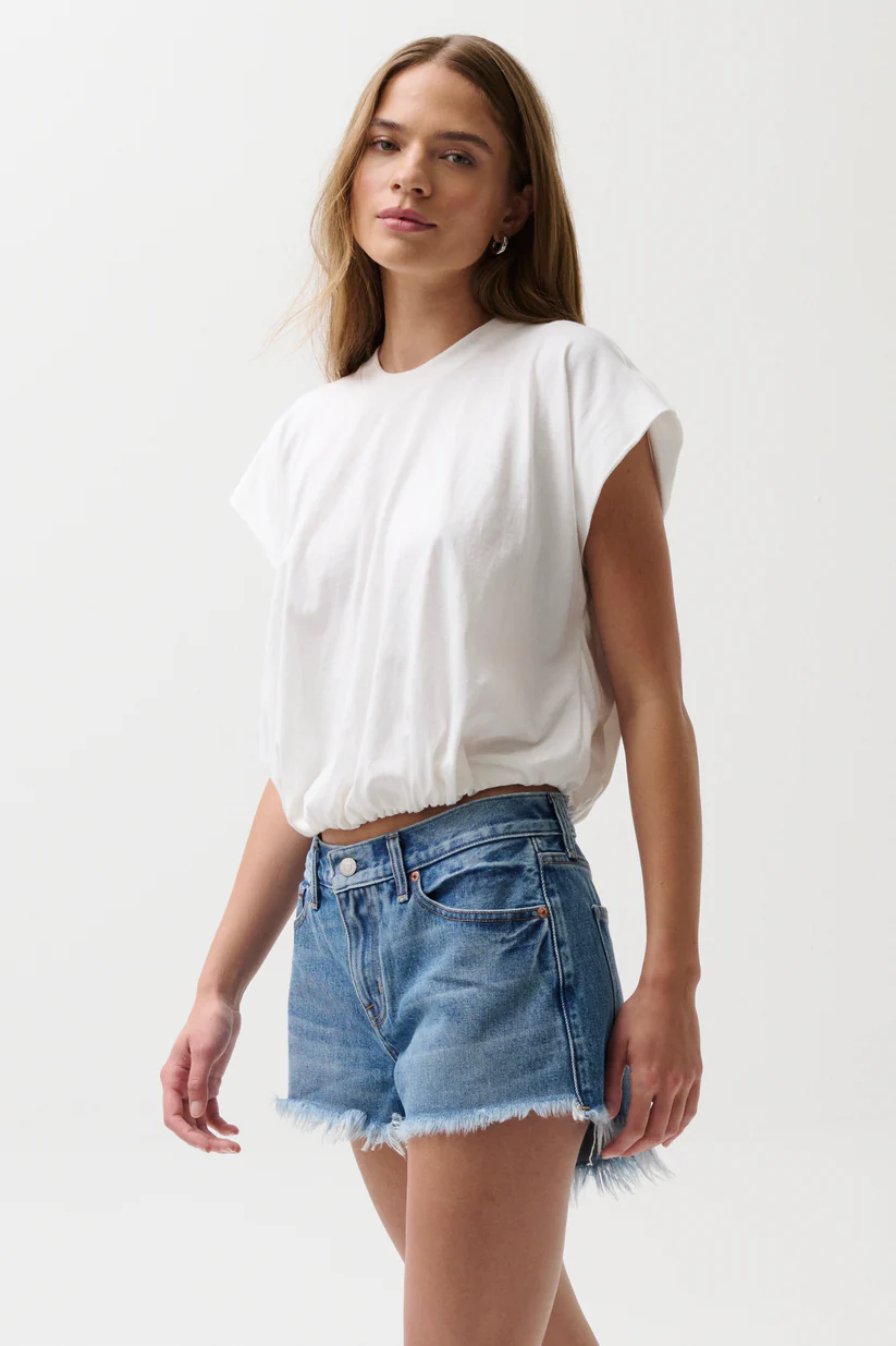 Millie Bubble Tee-Le Blanc