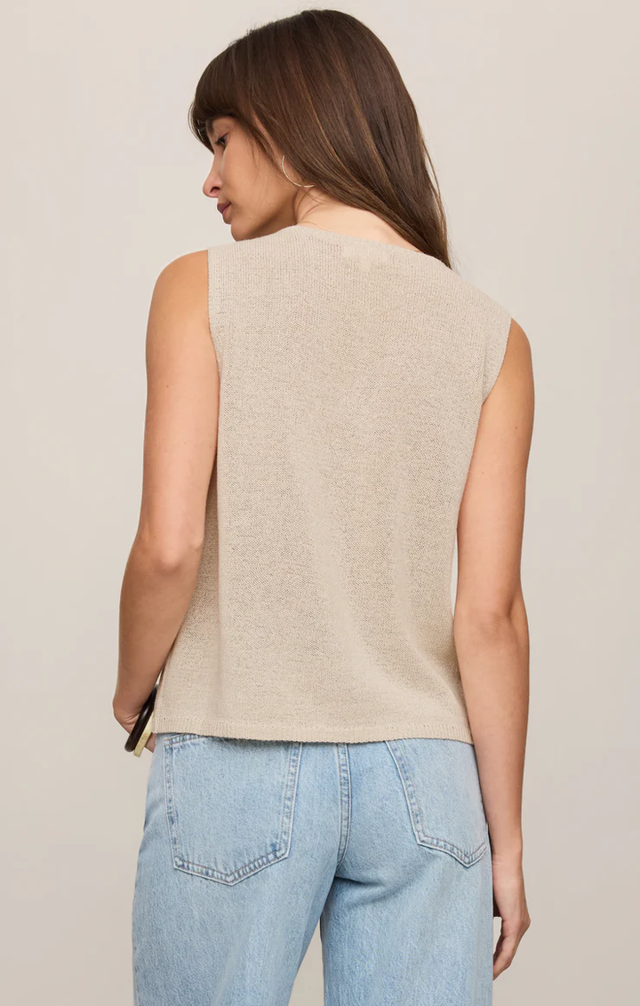 Syd Sweater Vest-Sandstone