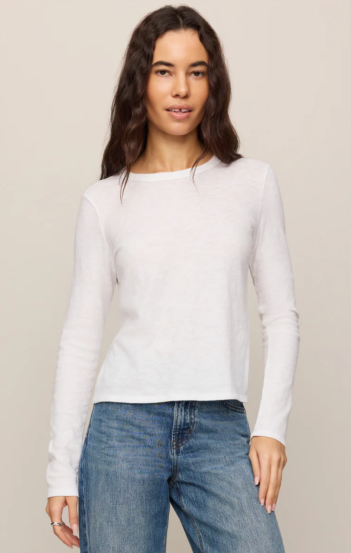 Junie Long Sleeve Tee-White