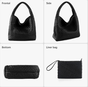 Small Taupe Woven Tote Bag