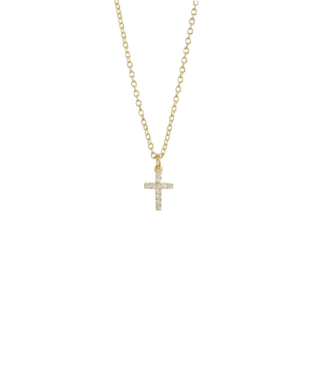 SS-Gold Tiny CZ Cross