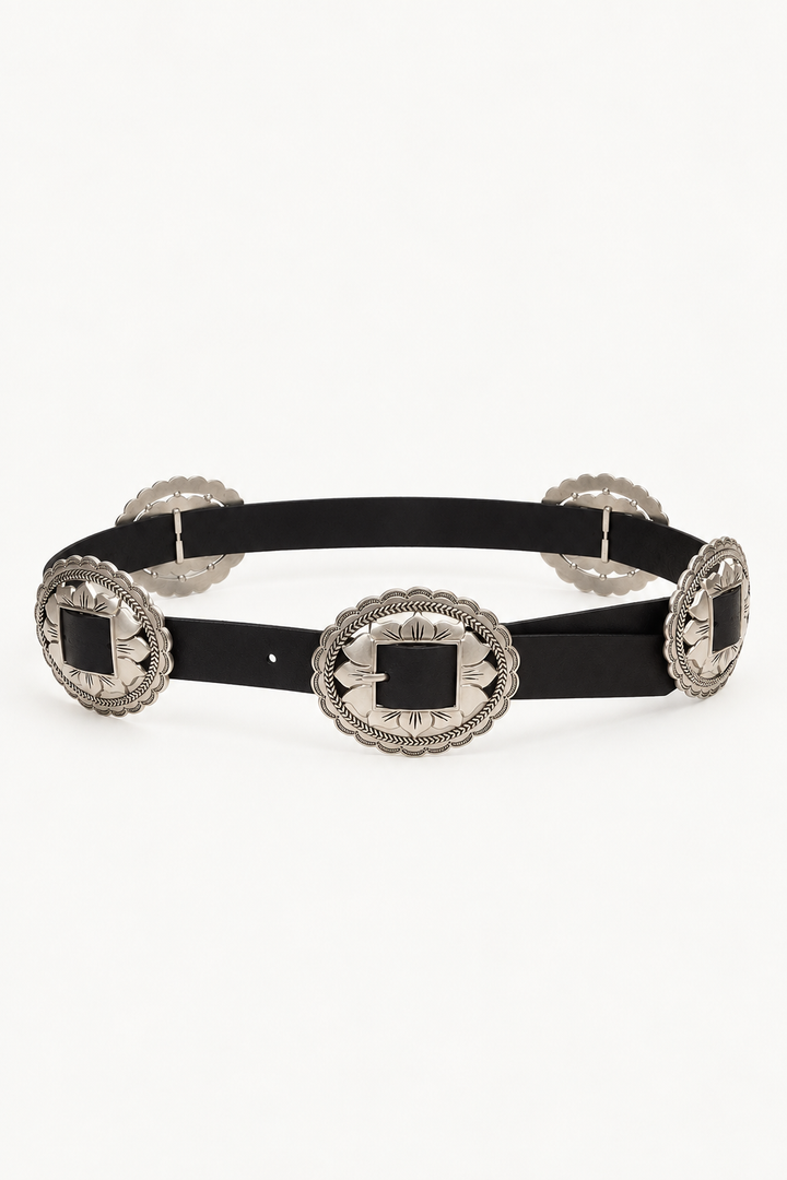 Western Leather Concho Belt