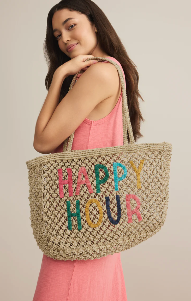 Happy Hour Spring Tote Natural