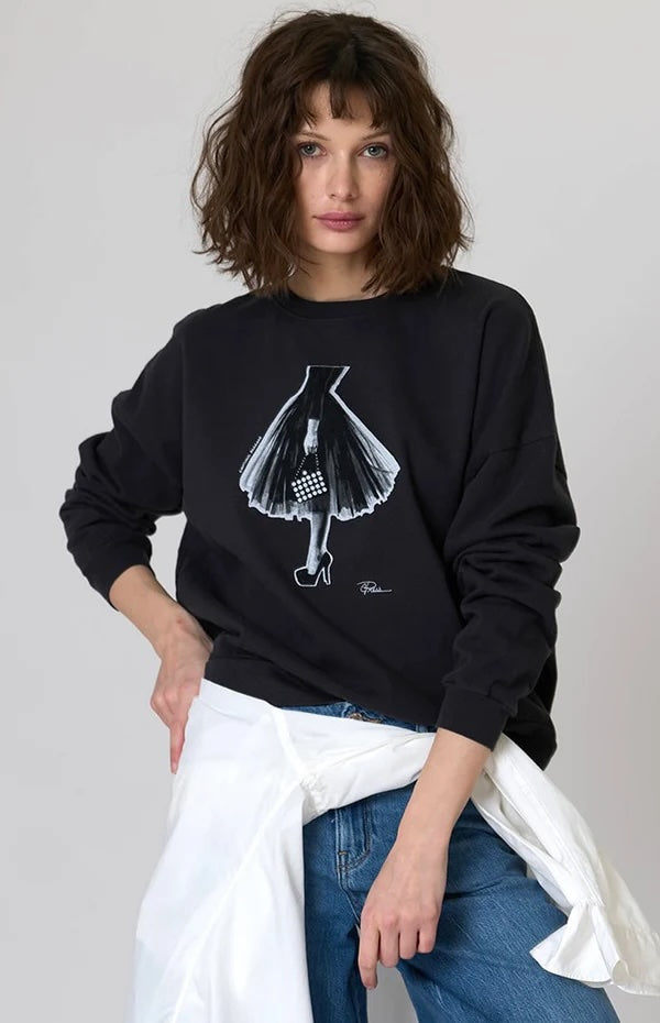 Emotional Baggage Cozy Sweatshirt Worn Black