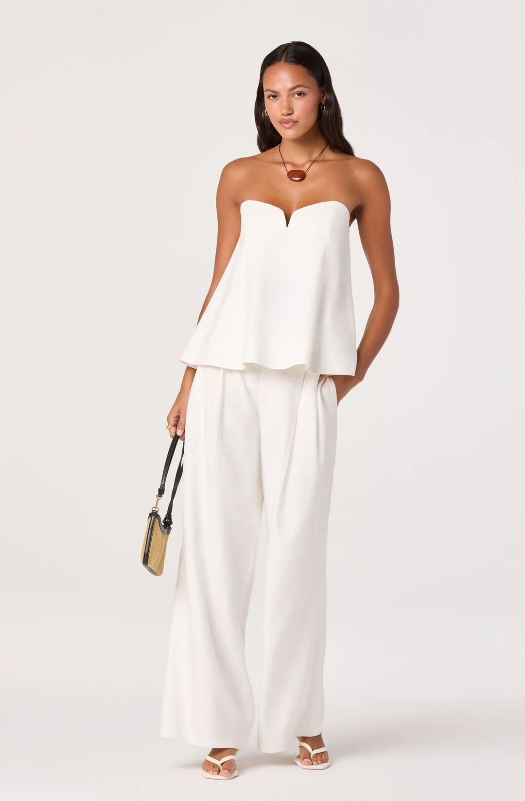 Talulla Wide-Leg Linen Pants-Off White