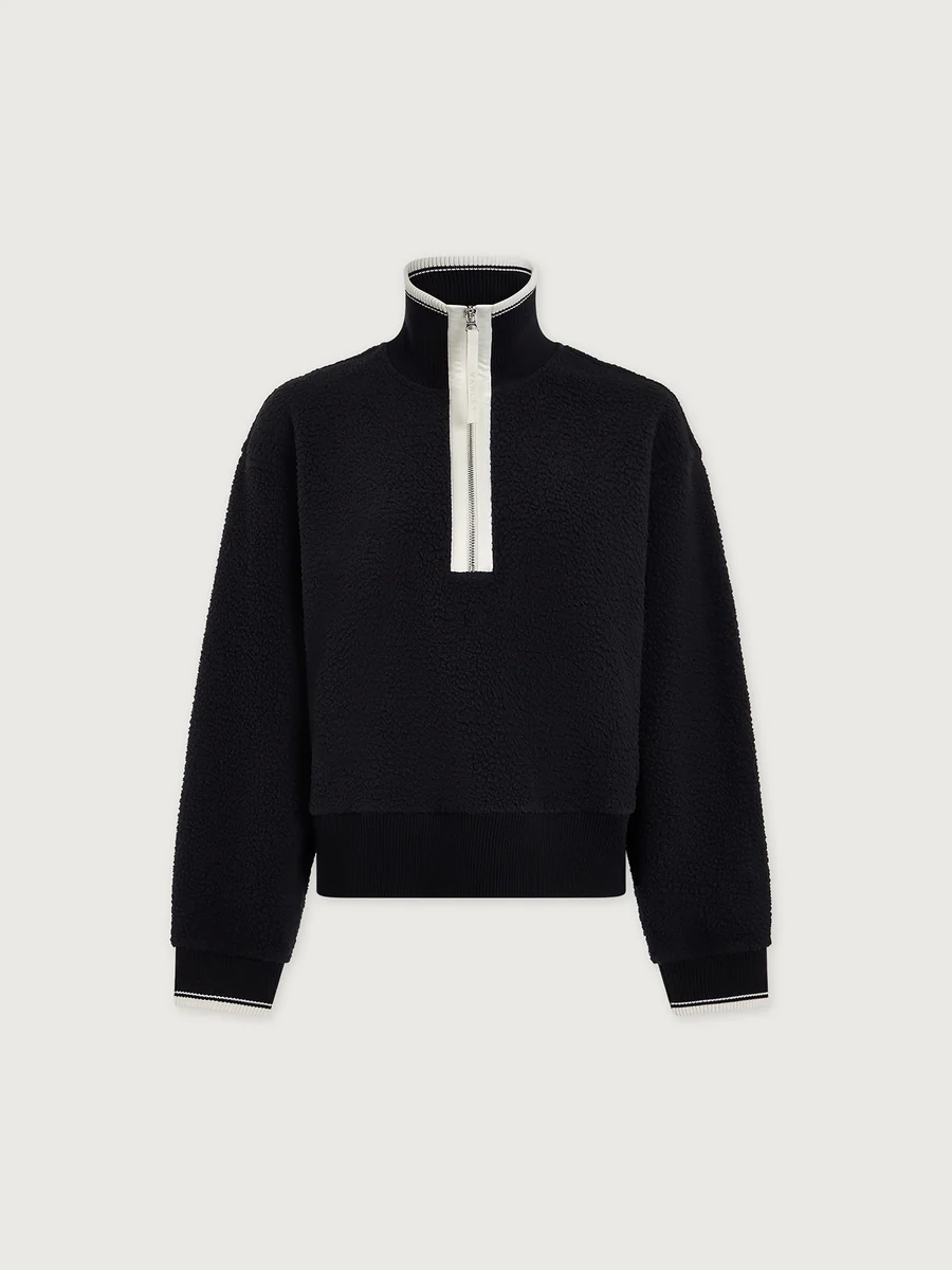 Anika Half Zip Fleece-Black