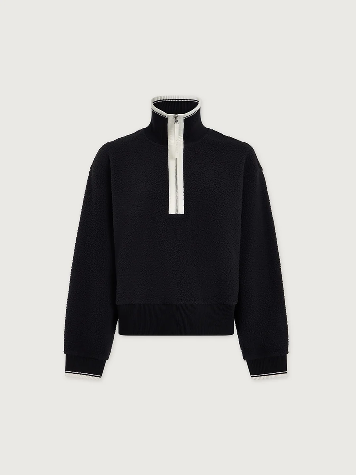 Anika Half Zip Fleece-Black