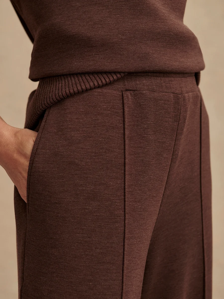 The Wide Leg Pant 28-Coffee Bean Marl