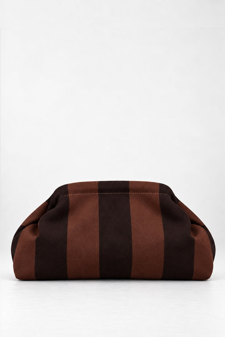 Dani Striped Pochette Clutch-Black