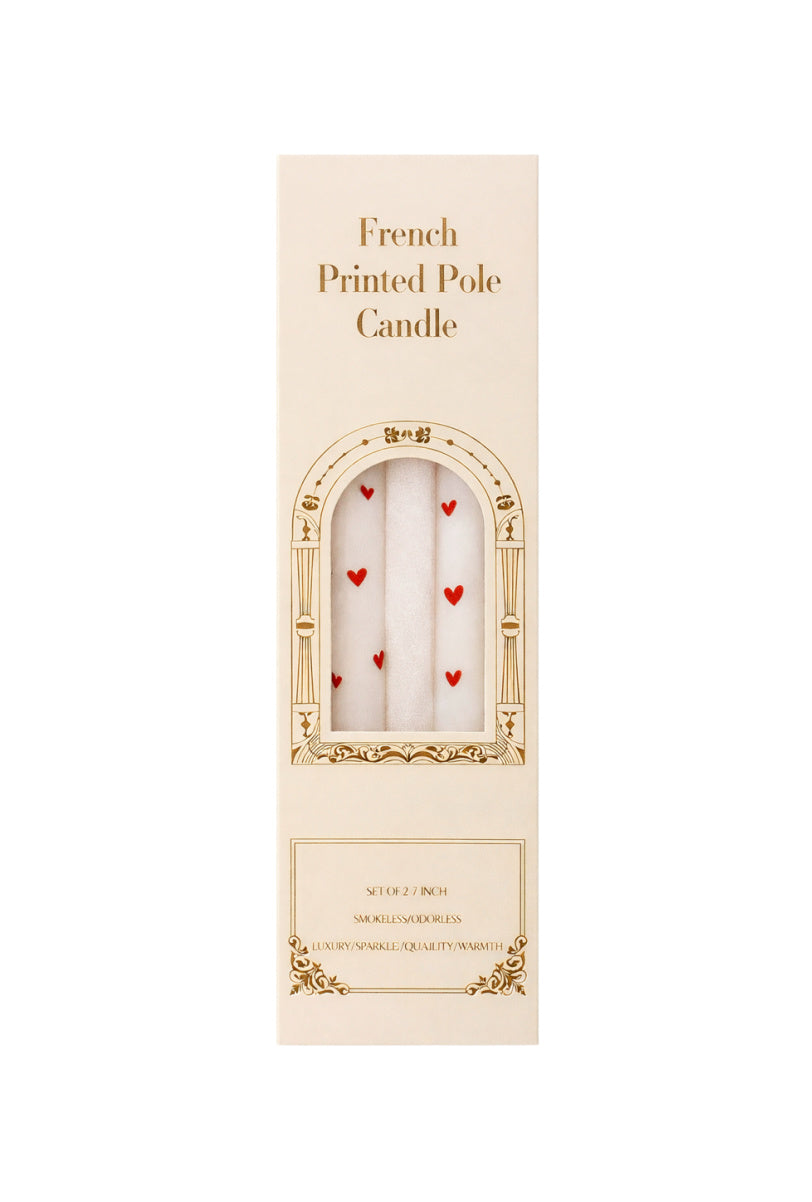 2pcs Valentine's Day White Heart Pillar Candle