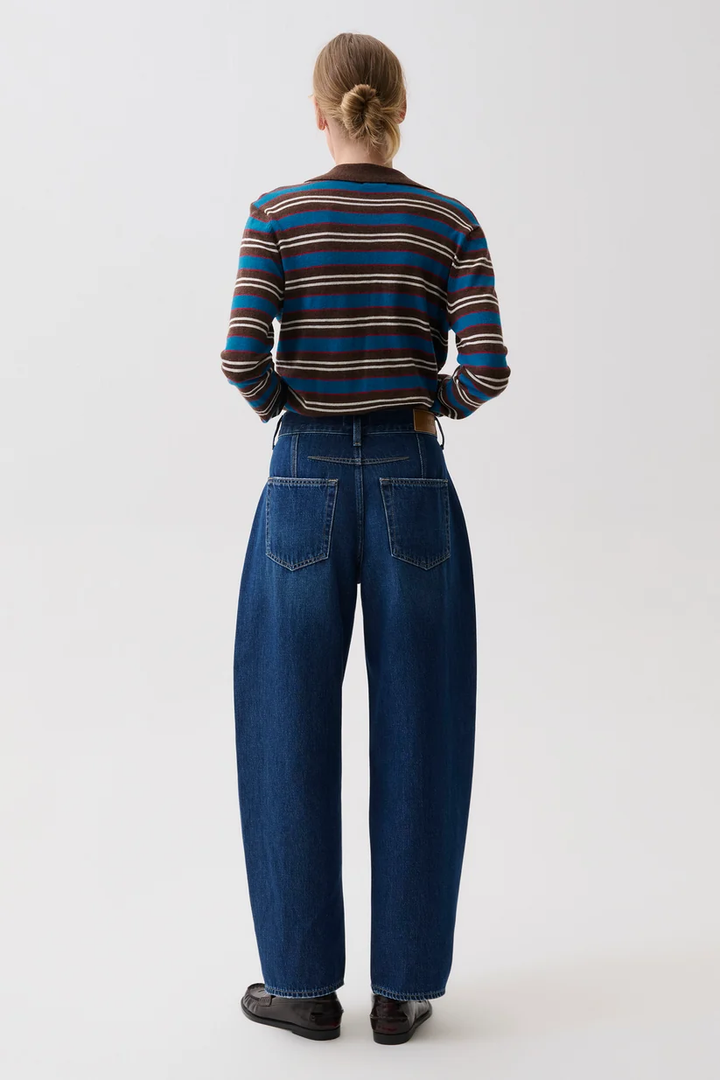 Lyvia Merion Polo Cardigan-Tealwood Stripe