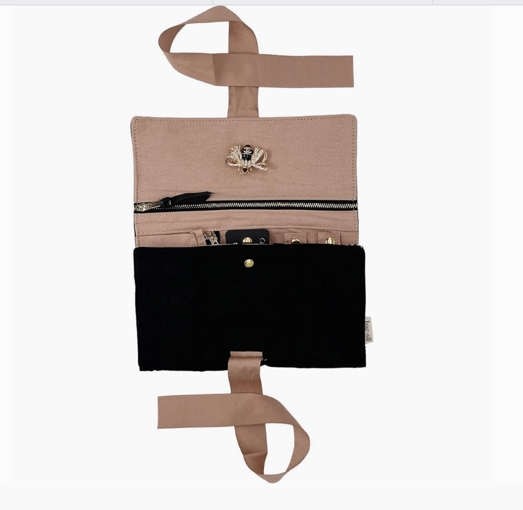 Large Jewelry Roll/Travel Pouch-Black