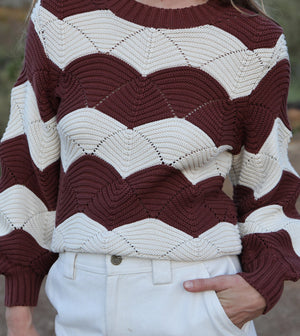 Kori Sweater Ivory/Terracotta