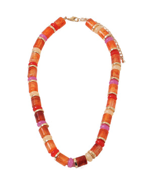 Como Light Pink/Orange Tube Necklace