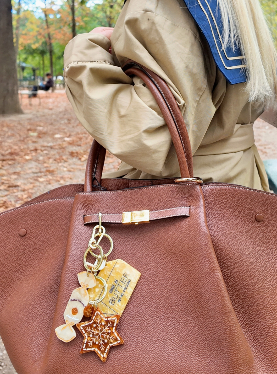 Hand-Painted Butter Bag Charm + Keycharm