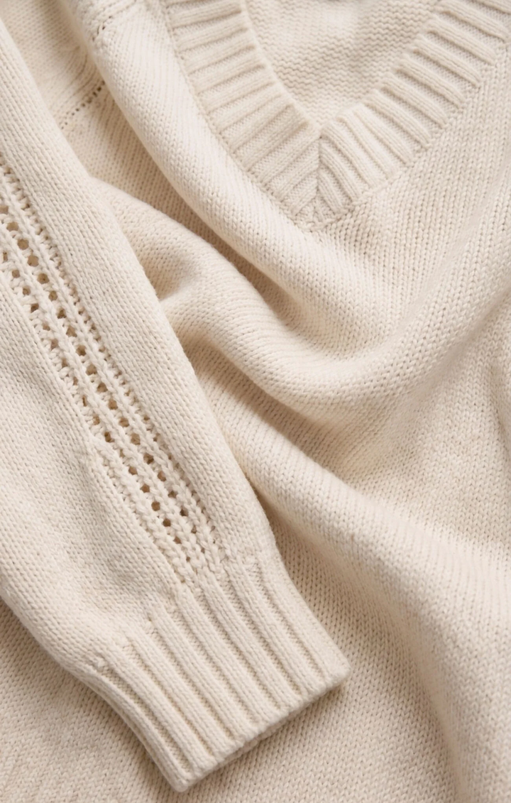 Stratton V-Neck Sweater-Sandstone