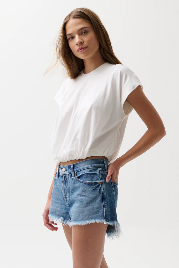Millie Bubble Tee-Le Blanc